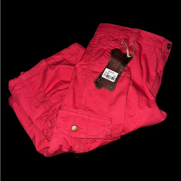 Vibrant Red Cargo Shorts - Picture 1 of 3